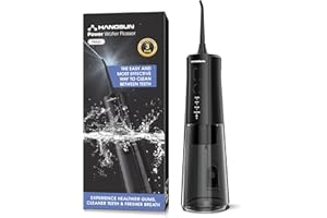 Hangsun Water Flosser for Teeth Cordless Oral Irrigator - 4 Modes 300ML Rechargeable IPX7 Waterproof for Braces, Sensitive Gums, Home & Travel Use (Black)