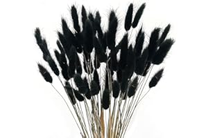 JKDHJK 50 Sticks Pampas Grass Dried Flowers No Odor Never Wither Dried Flowers Bouquet Boho Decor Extra Fluffy Decorative Home Accessories (Black)