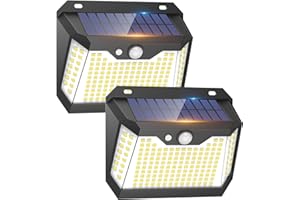 Philosun 2 Paquete Luces Solares LED Exterior Auto ON&OFF, 3 Modos Luz Solar Exterior con Sensor de Movimiento IP67 Impermeable Lampara LED Solar para Jardin, Patio, Luz Blanca Fría