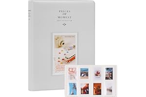 ZUIKAKU 128 Mini álbum de fotos de bolsillo para Fuji Instax Mini 70 7s 8 8+ 9 11 25 50s 90, cámara instantánea Polaroid, cámara instantánea Kodak Smile Printomatic y tarjetas (Gris)