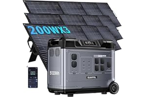 YOYOSCX Oukitel P5000 Pro Centrale Elettrica 4000W con 3 Pannelli Solari da 200W, Generatore Solare da 5120Wh con Batteria LiFePO4, Ricarica Rapida in 1,8 ore, per Emergenze,Edizione Limitata Autunnale