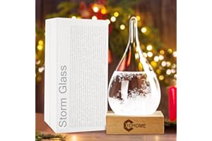 3DHOME Cristal de tormenta Elegante Escritorio Creativo Botella Decorativa Gota de Agua Barómetro de Vidrio Cristal de tormenta Pronóstico del Tiempo Botella Estación meteorológica (Samll)