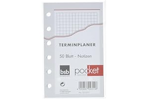 bsb Wkładka zapasowa notatki - rozmiar: około A7-6-krotny otwór - do terminarza marki bsb Pocket 0277