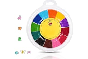 Moosono Stempelkissen Bunt, Stempelkissen Fingerabdruck 13 Farben, Ungiftig Abwaschbar Kinder Stamp Pad Fingerstempelfarbe für DIY, Kinder Geburtstags und Stoff Malerei