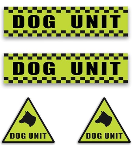 Elite Pet Shop K9 Dog Unit Magnetic Signs – Reactive Dog Warning Sticker For Car & Van – Reflective Magnetic Vehicle Sign For Safety & Security – Weatherproof Design 620x150mm-175x200mm = Pack