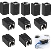 Xruc 10 Pack RJ45 Cat7 Female to Female Coupler, RJ45 Connector | Gigabit Shielded Ethernet Adapter, Ethernet Connectors, Net