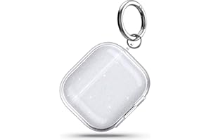 ULAK Cover Compatibile con AirPods 3 Trasparente, Custodia Airpods 3 Antiurto con Moschettone Case Airpods Terza Generazione 2021 [LED Anteriore Visibile] [Supporto Ricarica Wireless], Glitter