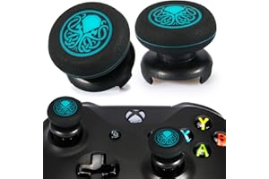 Playrealm FPS Bâton Prises de Pouce Thumbstick Grip et Prolongateur Impression Caoutchouc Silicone Poignée Couvrir 2 ensembles pour Manette Xbox Series X/S et Xbox One (Cthulhu Abyss Bleu)