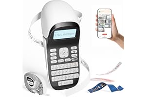 Phomemo LT12 Etichettatrice portatile autoadesiva, etichettatrice bluetooth Tastiera QWERTY e connettività Bluetooth per una facile modifica del testo, Ideale per l'ufficio o la casa - Bianco