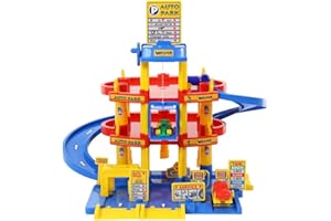 Wader Quality Toys Auto Park Garage mit 3 Ebenen + 3 Autos