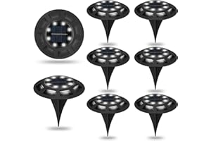 Suranew Lampade Solari da Giardino Esterno Luce Solare esterno Faretti Solari 600mah Batteria per IP65 Impermeabile Luci Terra Giardino per Prato Vialetto Scala Paesaggio