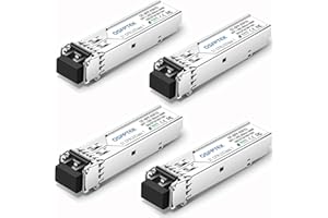 QSFPTEK (4 Pezzi) Gigabit SFP Modulo LC Port 1000BASE-SX Transceiver 850nm 550m DDM Multimode Mini-GBIC per Cisco GLC-SX-MMD/GLC-SX-MM, Ubiquiti UF-MM-1G, Mikrotik Altri Switch Apert