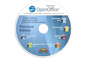 GENERIC OpenOffice Premium Edition Software for Windows 11-10-8-7-Vista-XP, Compatible with Word Excel PowerPoint, 1000 Fonts, Email Support
