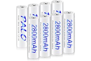 Mspalocell AA laddningsbara batterier med laddare, 8 platser 5V/2A portabel snabbladdning för 1,2V Ni-MH batterier, oberoende laddning, 8 laddningsbara AA batterier med laddare