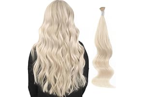 ‎ABH AMAZINGBEAUTY HAIR ABH AMAZINGBEAUTY HAIR Blonde Echthaar Extensions Bondings Haarverlängerungen 50cm Asche Platinblond Weiche Fusion Haarverlängerungen Echthaar I Tip Haarverlängerungen Echthaar 50g 50s #60A