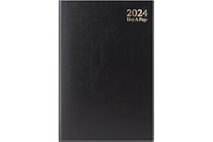 BESTUS ACCESSORIES 2024 Business Diary - Page A Day - Week-to-View, Slim Diary, Pocket Diary, Layout A4, A5, A6, Pocket Size, Daily, Monthly Planner, Organizer, (A4 - Page A Day (Weekend on One Page), Black)