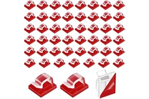 Eupneicu Fermacavi [50 Pezzi], Clip Per Cavi Da Esterno, Clip Per Cavi Autoadesivi, Per La Gestione Dei Cavi, Tv, Pc, Scrivania, Casa, Ufficio [Trasparente]