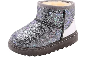 Happy Cherry Bottes Enfants Fille Antidérapant Chaud Enfant Bottes de Neige Hiver Fille Bébé Fourrure Chaussure Hiver Bebe Fille Souple Epais - Taille EU/22-34