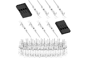 pzsmocn 50 Juegos / 250 Piezas para Dupont 2,54 mm Paso 4 Pin Conector Adaptador Macho Carcasa Negro Enchufe Terminal Cable Alambre 30-26 AWG Accesorios, Encabezamiento Pasador de Crimpado Kit