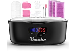 Boadw baño de parafina para manos y pies, 4000ml baño de parafina baño de parafina conjunto para la piel seca y áspera, con 1350g de cera de parafina y accesorios, gran regalo de spa-negro