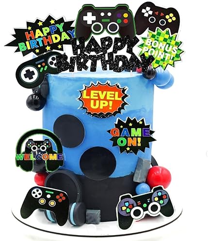 Roblox Party Teen Game Level Up 7th Happy Birthday Cake Topper - Video Game Night Birthday Party For Boys Or Girls, Game Controller Party, Home Game Party Unlock Decorations - SugarGera Fortnite
