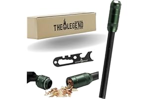 Outdoor Ninja The Legend Tactical - FireSteel verde para senderismo, autobuses, trekking, camping y otros pasatiempos al aire libre, incluye arañazos multifuncionales, el kit de supervivencia perfecto