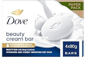 Dove Saponetta Beauty Bar, Original, Saponetta Mani, Viso e Corpo, con 1/4 di Crema Idratante, Dermatologicamente Testata, 100% Ingredienti Idratanti di Origine Naturale, 4 Pezzi x 90ml