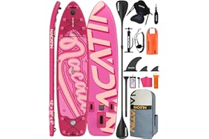 NACATIN Tavole da paddle per la famiglia, gonfiabili da 12", con kit di conversione kayak, set completo di tavole da paddle per adulti, con singola pagaia doppia, seggiolino per kayak e altri accessori
