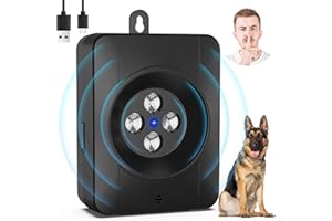 Tohoyard Antibell für Hunde, 3 Modi Automatisch Anti Bell Gerät mit 4 Ultraschallsendern, Audio & Ultraschall Hunde Bellen, Wiederaufladbares Anti-Bell-Mittel für Hunde
