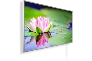 Könighaus 1000W Infrarotheizung mit Bild in HD Qualität - inkl. Thermostat - TÜV SÜD + 5 Jahre Garantie - Doppelter Überhitzungsschutz - Infrarot Wandheizung - Motiv: 120. Seerose