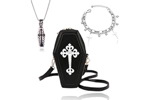 JeVenis Gothic Purse Novelty Purse Coffin Bags Goth Crossbody Bag Coffin Shoulder Bag Gothic Bags