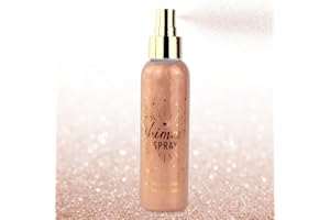 VOLLUCK Glitter Spray, di Lunga Durata Brillantini per Capelli Corpo Viso, Gitter Make up per Carnevale Halloween Natale 110 ML (Arancia)