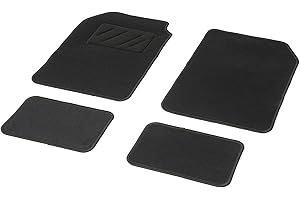 DBS - Tapis de Sol - Voiture/Auto - 4 Pièces : Avant + Arrière - Noir - Universel - Antidérapant
