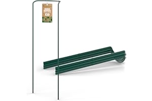 GardenGloss Shrub Supports (10 pcs) - Semicircular 100cm x 40cm - Dark Green Coated Steel Plant Support
