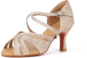 Syrads Chaussures de Danse Femmes Latine Salsa Tango Valse Bachata Moderne Chaussures Danse De Salon avec des Strass 1050