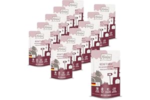 MjAMjAM - premium wet food for cats - Quetschie - hearty game & rabbit with fruity blueberries, pack of 12 (12 x 125 g), grain-free with extra meat