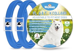WOYAMAY Collar Antiparasitario Perros, Collar Antipulgas Perros Natural, Eficaz Collar Perro Antiparasitario, Válido para 8 Meses, 65cm Impermeable Anti Garrapatas para Perros De Todos Los Tamaños, 2 Pcs
