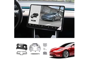 Bomely Screen Swivel Mount Compatible with Tesla Model 3 2017-2023 & Model Y 2020-2025 Center Console Navigation Original Silver Screen Rotating Holder Model Y 2025 Accessories (Four Directions)