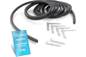 DL-pro Junta de puerta de 2,92m universal y recortable con ganchos de fijación para horno I Junta de gomma para horno