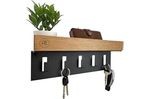 AE Günther® | Schlüsselbrett Eiche | Minimalistisches Schlüsselboard | Made in Germany | (Schwarz)