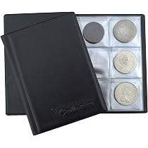Classeur Pour 48 Grandes Pièces – Diamètre 30-45 Mm – 8 Pages 6 Pochettes – Sans Acide – Noir