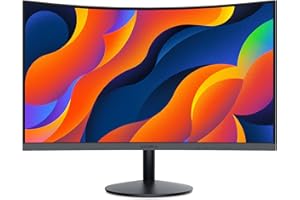 KOORUI Monitor Curvo - 23,6 Pulgadas Full HD (1920 x 1080 a 60 Hz, VA, 5 ms, Curvatura 1800R, HDMI, VGA,Ajustables, Antirreflejo, Inclinación Eye Ease,Monitor Gaming) Negro, 24N5C