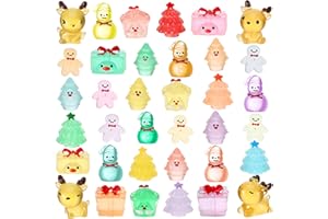 Meng Jiaran 36PCS Christmas Luminous Mini Resin Figurine Miniatures Figurines Glow in The Dark Tiny Figure to Hide Small Snowman Figures for Party Favors Bag Fillers Garden Dollhouse Decor