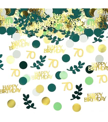 Confettis Feuilles Vertes Confettis Anniversaire 60 Ans - 200 Pièces | Déco Table Verte Et Dorée Décoration Table Fête 60 Ans