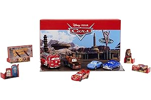 MATTEL Disney Pixar Cars Pack de 5 Vehículos de Colección - 5 Coches, Desplegable, Póster y Piezas Perforadas - Regalo para Coleccionistas y Niños de 3+ Años, HFN81