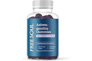 Free Soul Ashwagandha High Strength Gummies | Delicious Ashwagandha Supplement with Pure Root Powder Extract | Vegan, Gluten-Free, Non-GMO | 60 Gummies