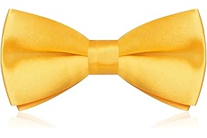 GREOER Kids Bow Tie, Boy's Pre-Tied Bow Ties - Adjustable Neck Silk Bowties Classic Solid Colour Bow Tie for Baby Toddler Birthday Wedding Formal Party Banquet Prom Ball Fancy Dress