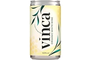Vinca Wine - Organic Canned White Wine 12.5% ABV, Crisp, Lightly Pressed Catarratto Grapes, Spritzy Blossom Notes And Flavors, Crisp And Acidic, Gluten-Free, Vegan Friendly, Recyclable 12 x 187ml
