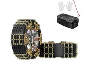 SUNYRISY Snow Chains 6 Pack, Emergency Tire Chains for Cars/SUVs/Pickup Trucks, Thickened Anti Slip Tire Traction Chains Universal Snow Tyre Chains for Tyres Width 215-285mm