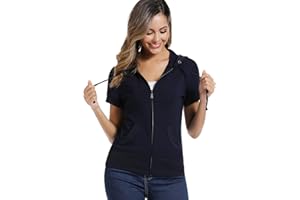 MISS MOLY Felpa con cappuccio a maniche corte con zip per Donna